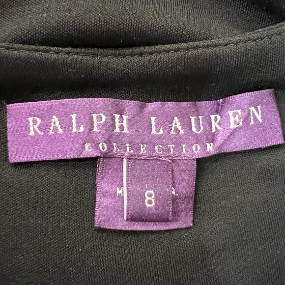 Ralph Lauren Collection Purple Label Black Silk Blend Faux Wrap Gown Dress Sz 8 - Picture 13 of 13